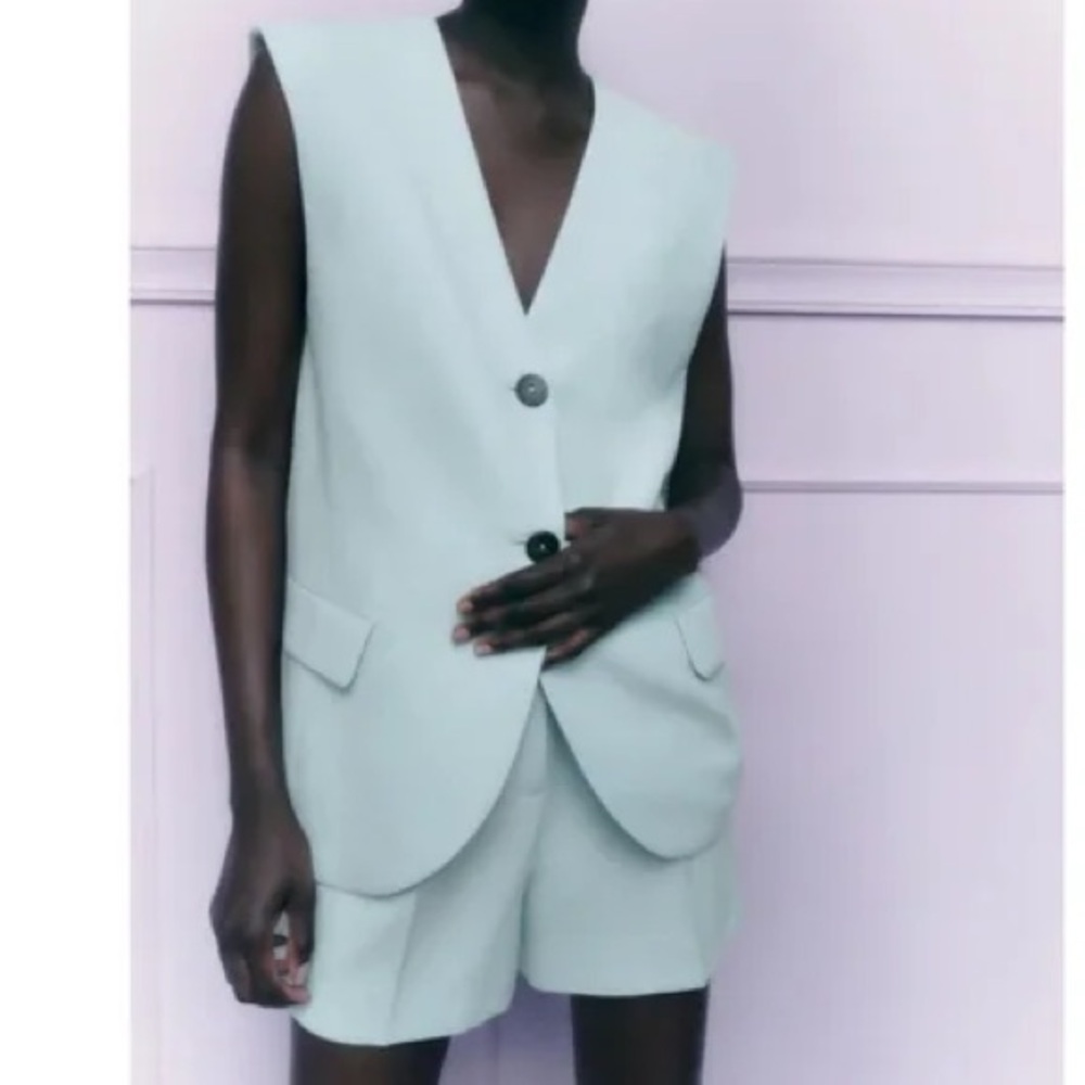 Zara vest shorts suit set